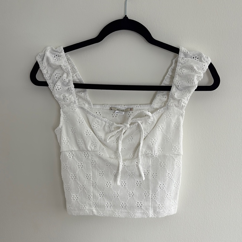 White Eyelet Lace Women's Top